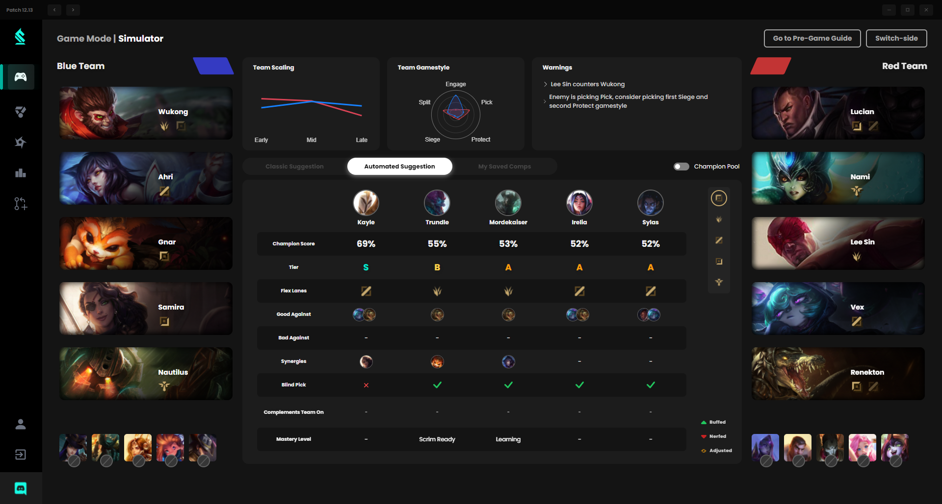 Determining win percentage from draft phase in a professional